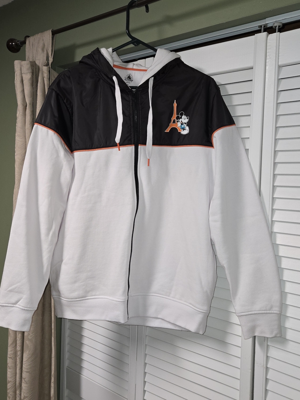 Disneyland Paris Mickey Mouse Eiffel Tower Colorblock Full Zip Hoodie Jacket Med